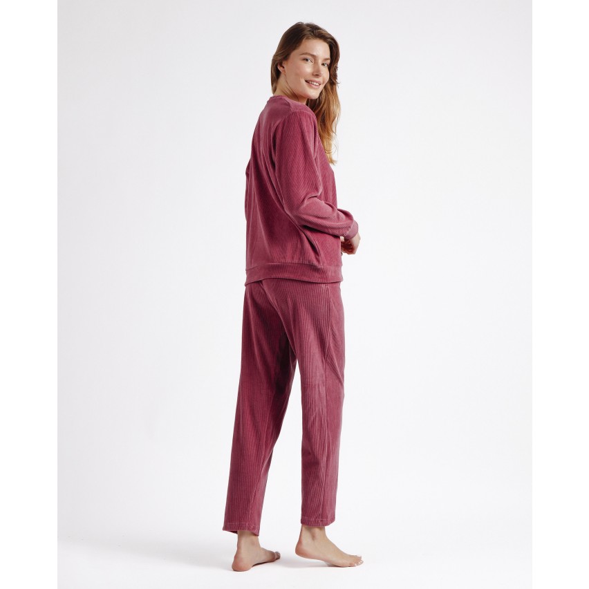 Pigiama donna cotone caldo e vellutino a coste Admas 60091