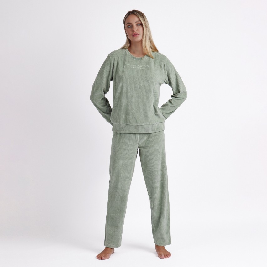 Pigiama donna cotone caldo e vellutino a coste Admas 60091