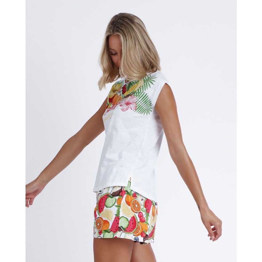 Pigiama donna estivo corto Admas 60115 cotone frutta