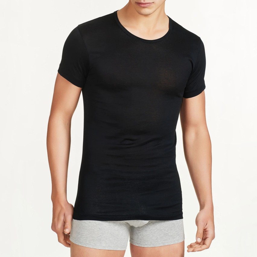 Maglia uomo manica corta giro collo filo di scozia Ragno 601697