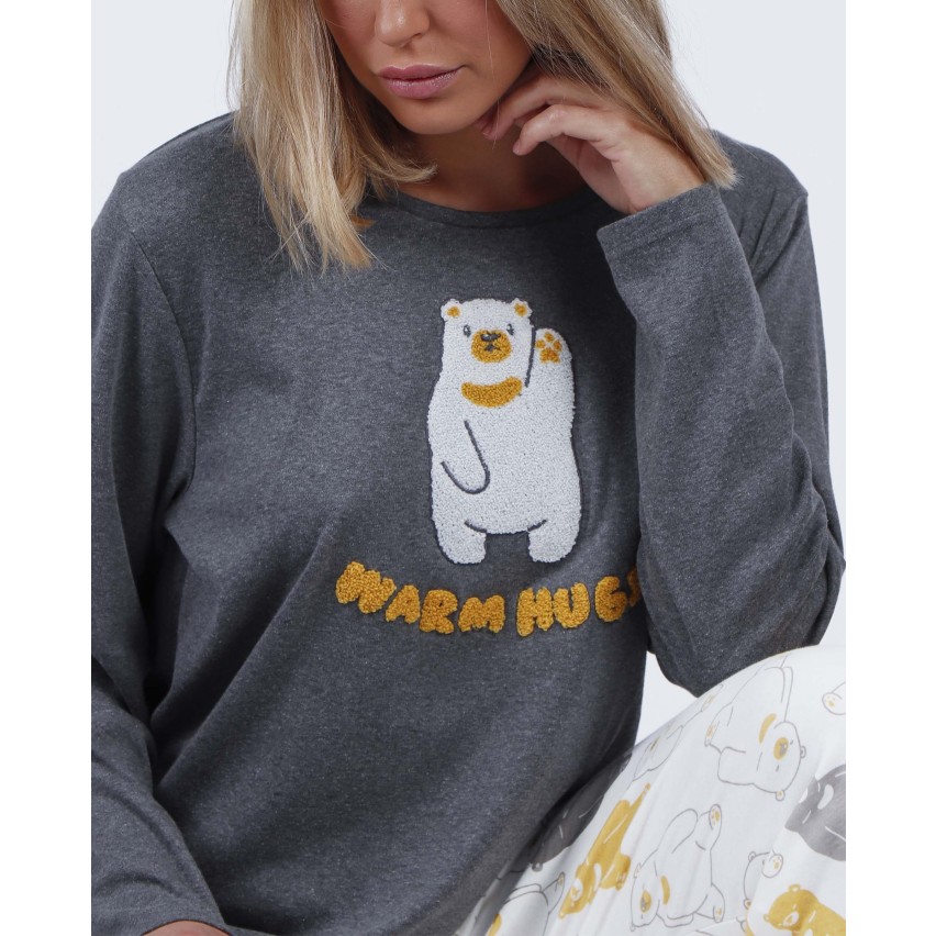 Pigiama donna in caldo cotone orso Admas 60209