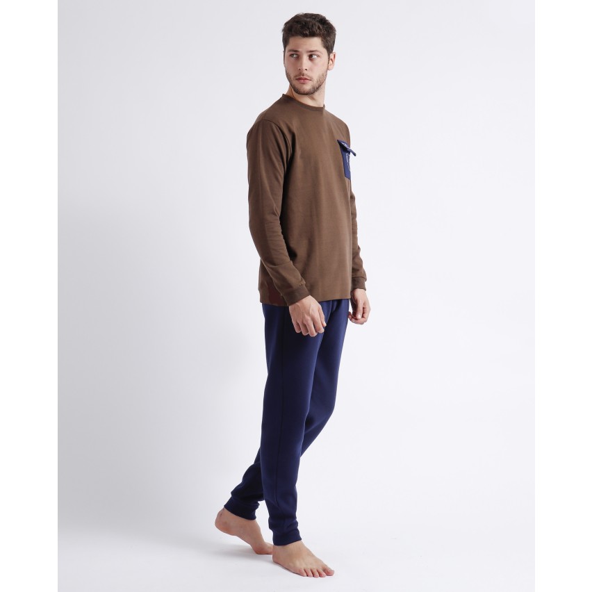 Pigiama in cotone felpato stile tuta uomo Admas 60303