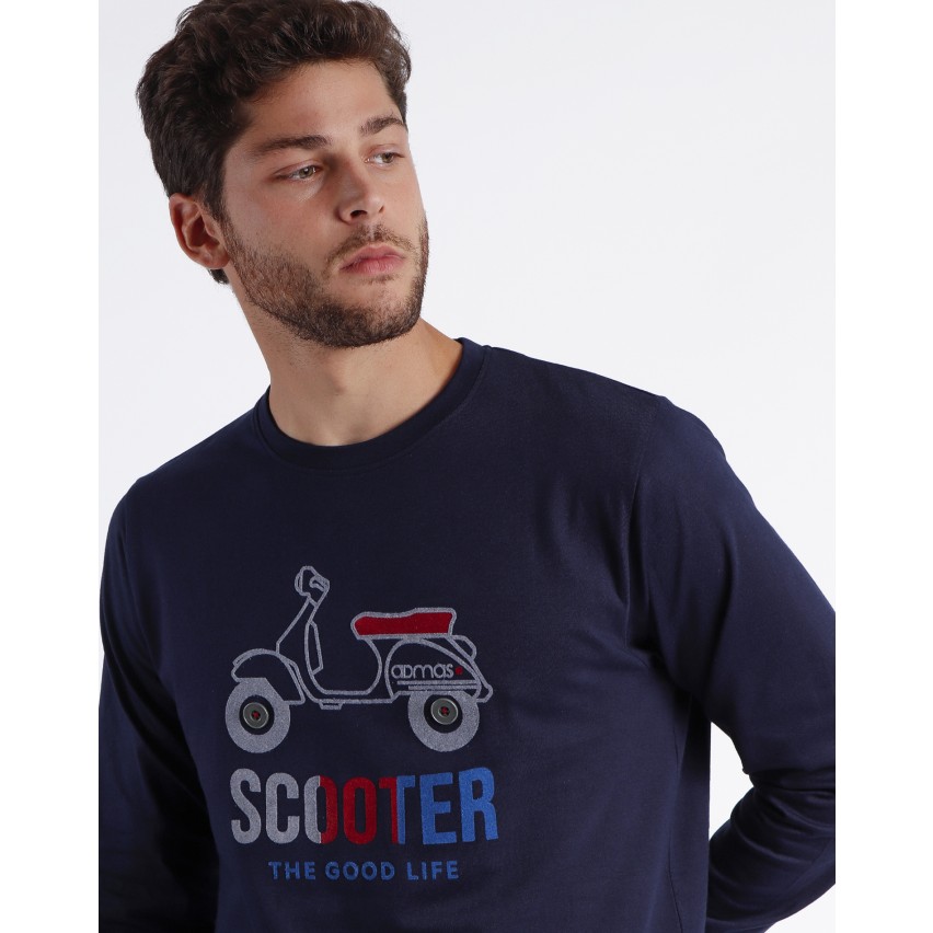 Pigiama uomo in caldo cotone moto scooter Admas 60305