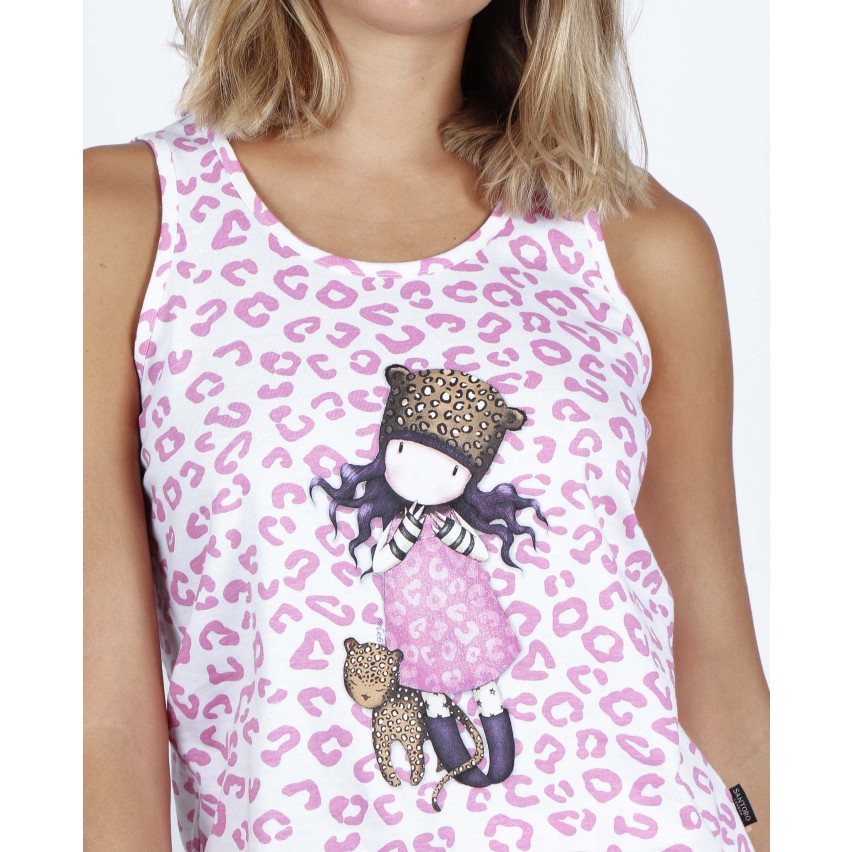 Pigiama donna Santoro Gorjuss 60776 cotone animalier rosa
