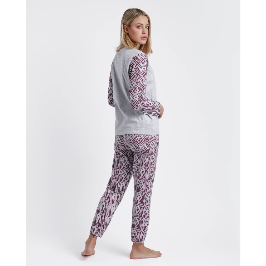 Pigiama donna Santoro Gorjuss 60791 caldo cotone grigio
