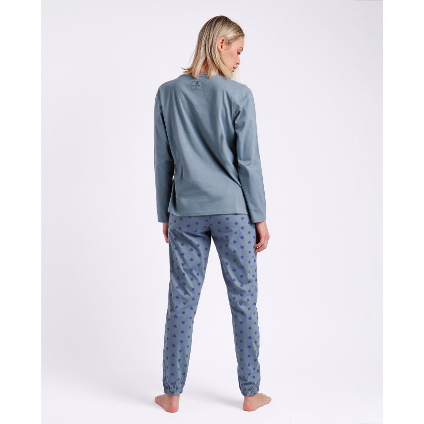 Pigiama donna Santoro Gorjuss 60792 caldo cotone avio