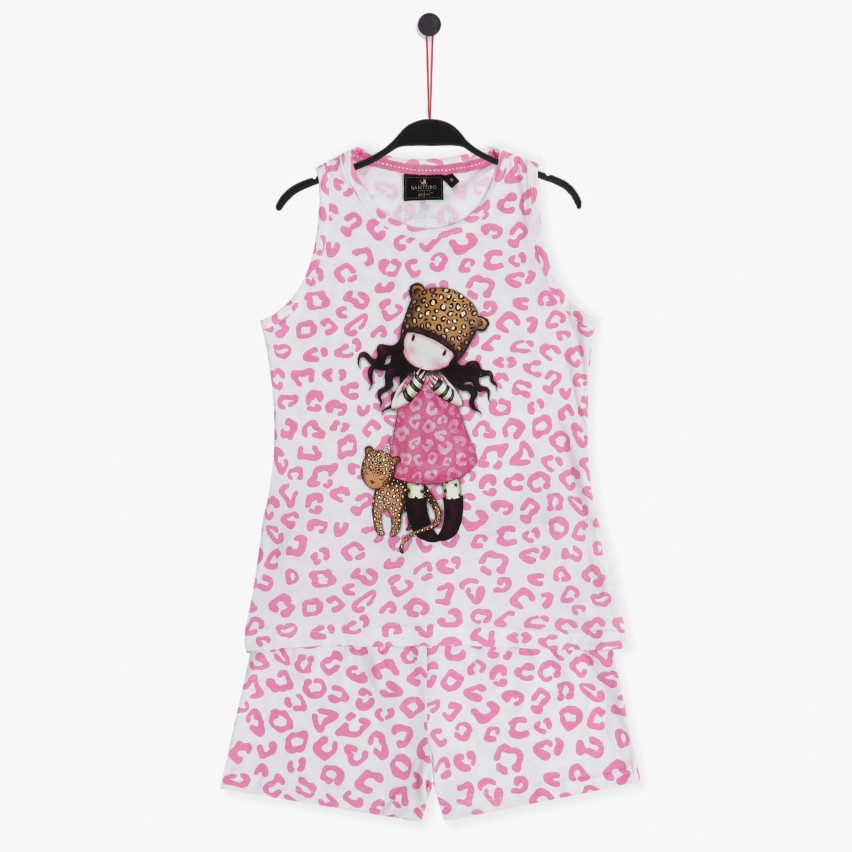 Pigiama bambina Santoro Gorjuss 60826 cotone animalier rosa