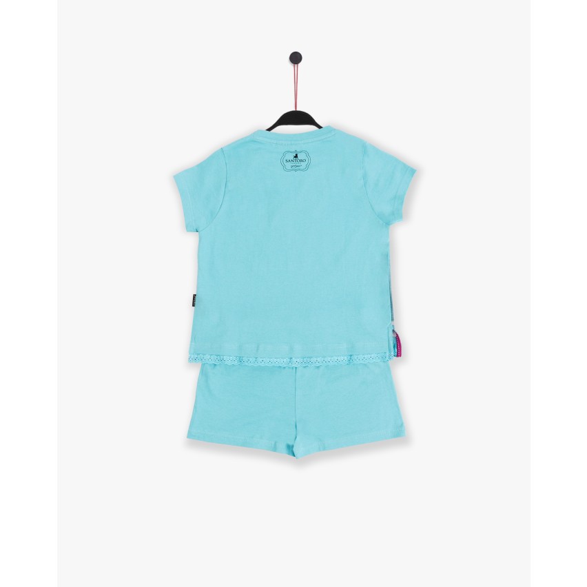 Pigiama bambina Santoro Gorjuss 60831 cotone cotone turchese