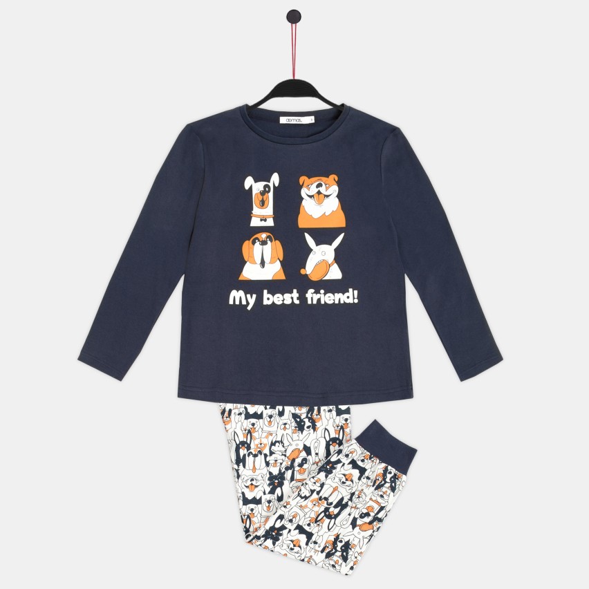 Pigiama bambino cagnolini blu Admas caldo cotone 60887