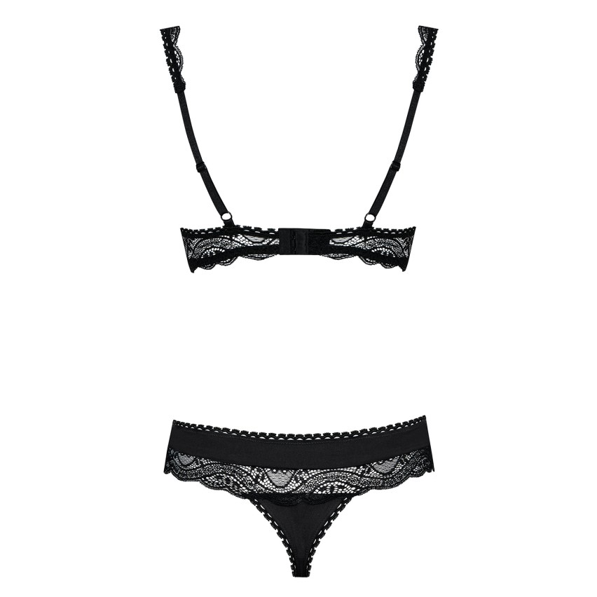 Sexy set Obsessive Miamor seno scoperto + mutandine nero 2 pz