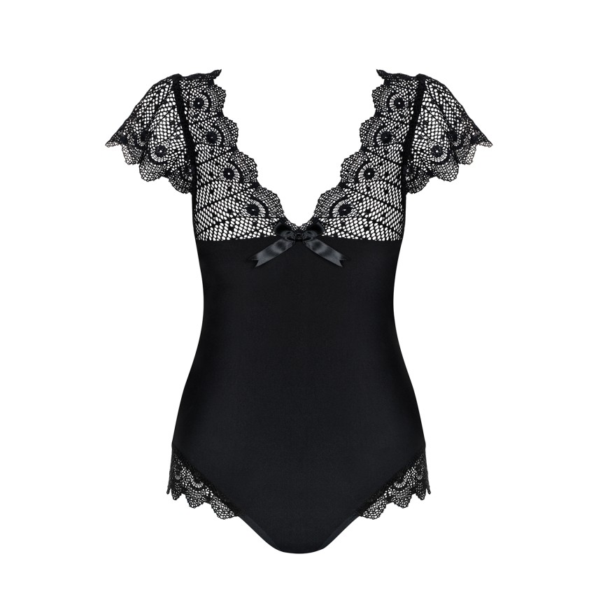 Sexy body con manica Obsessive Moketta Teddy nero 