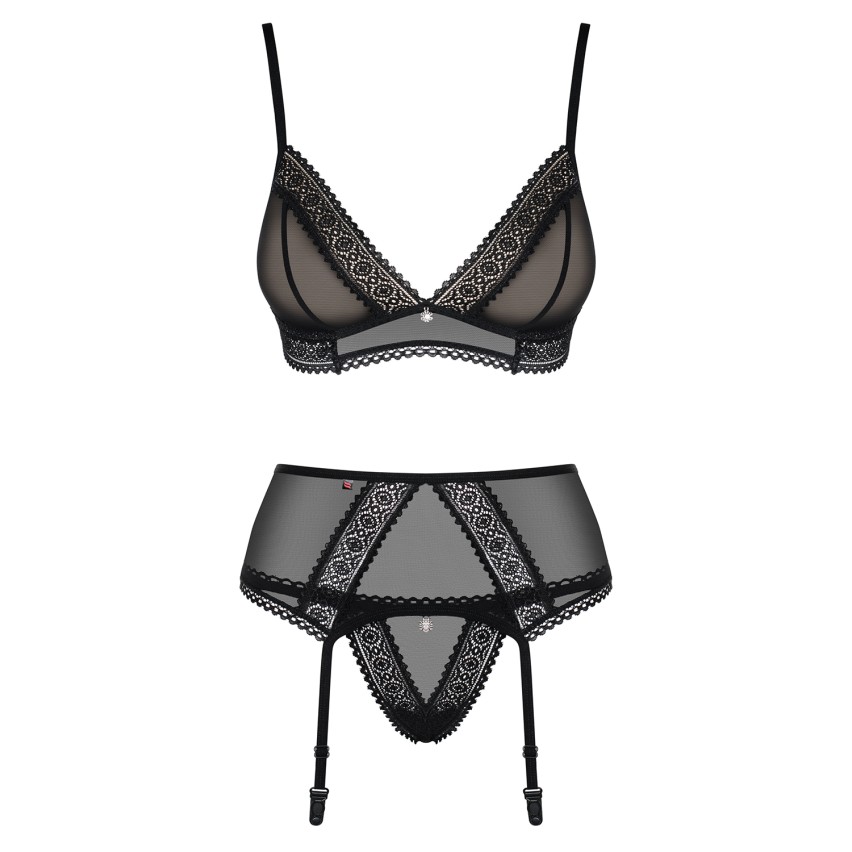 Sexy set Obsessive 862-seg-1 reggiseno reggicalze e perizoma 3 pz.