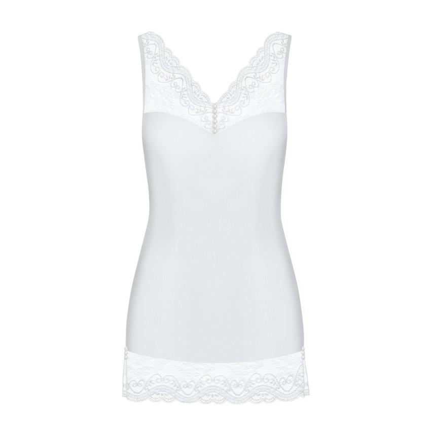 Sexy sottoveste + perizoma Obsessive miamor chemise e thong bianco sposa