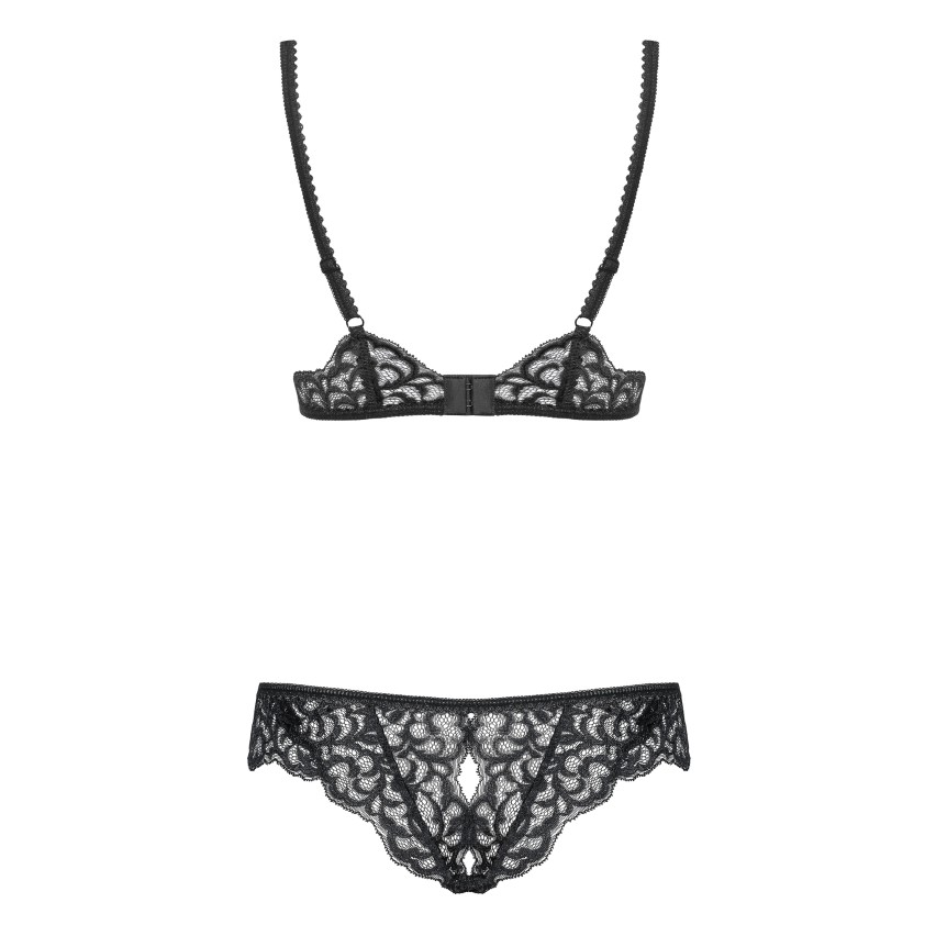 Sexy completino reggiseno e brasiliana Obsessive Laluna set  2 pz nero