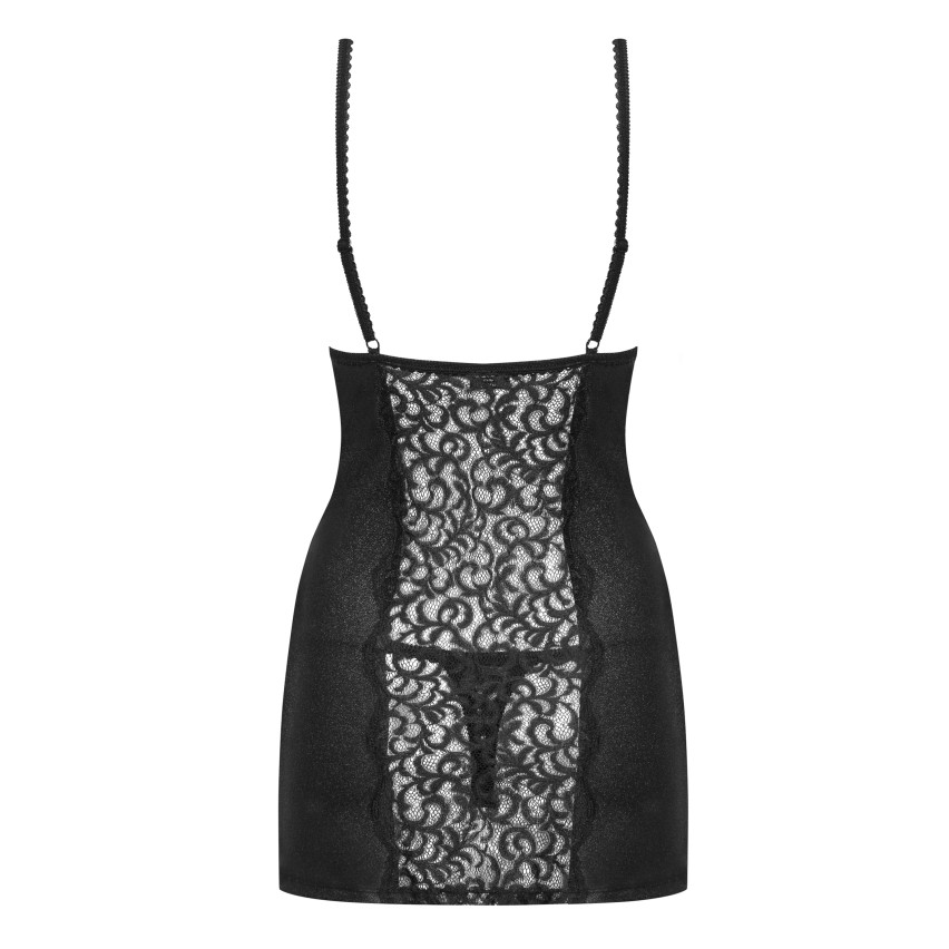 Sexy sottoveste + perizoma Laluna chemise e thong nero
