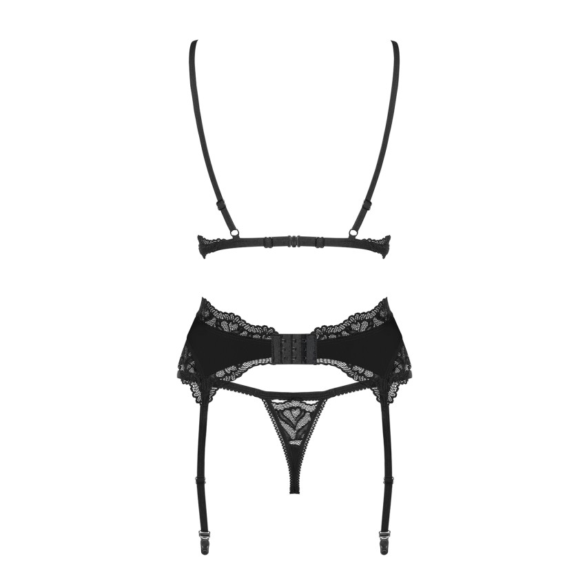 Sexy set Obsessive Arisha 3-pcs-set reggiseno reggicalze perizoma 3 pz. 