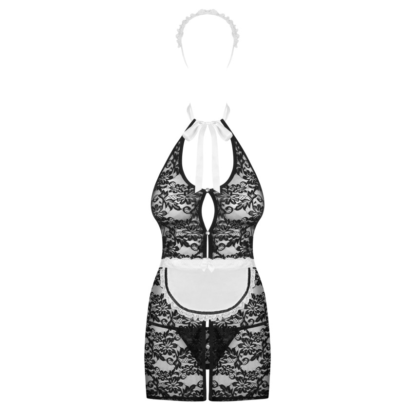 Sexy abitino da cameriera Obsessive servgirl in pizzo nero