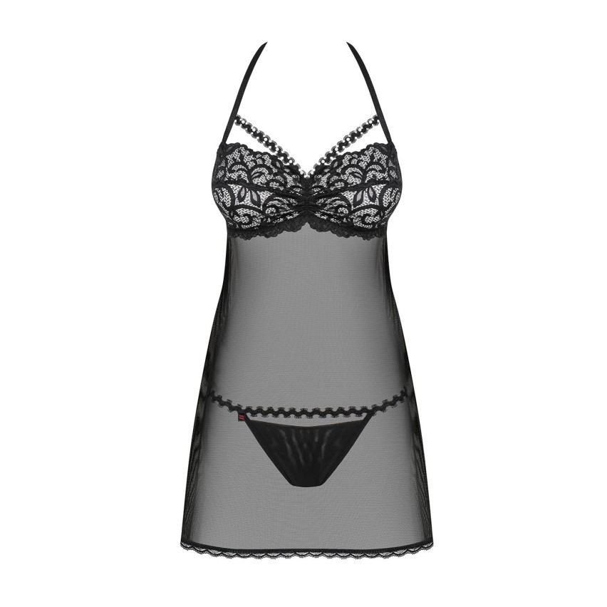 Sexy babydoll + perizoma pizzo e perle Obsessive Joylace