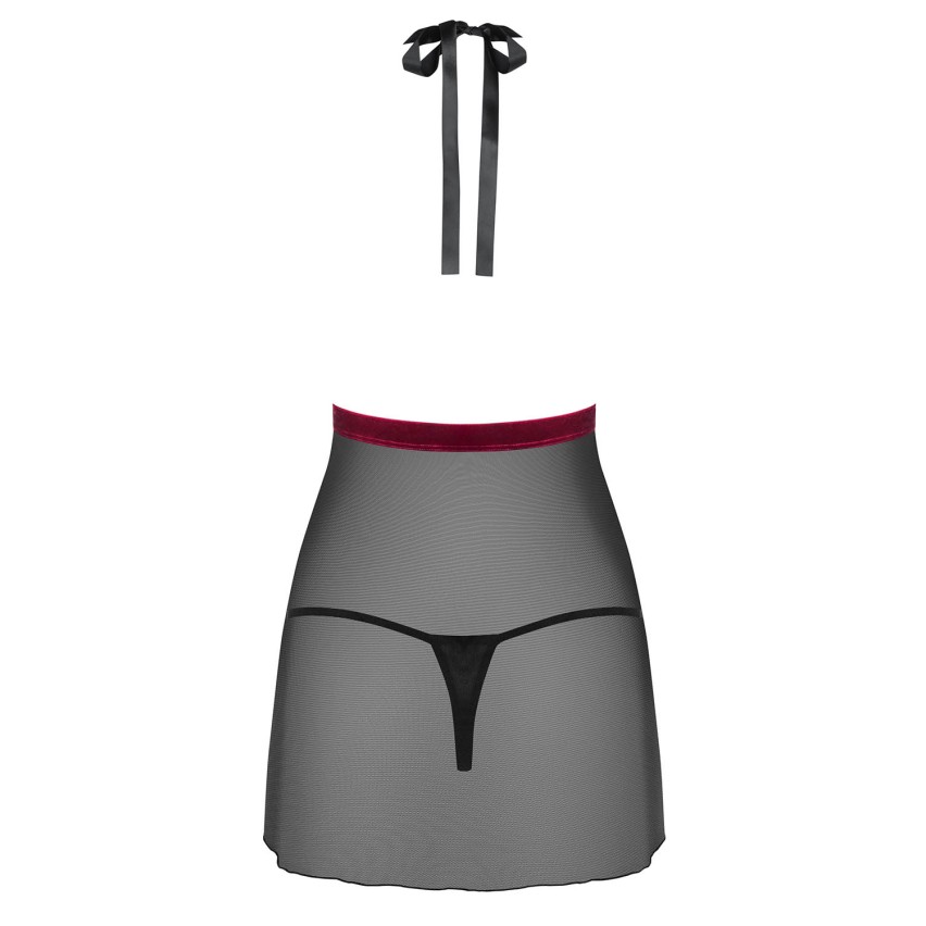 Sexy babydoll + perizoma Obsessive Rossita nero 2 pz.