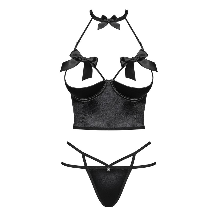 Sexy mezzo corsetto + perizoma Obsessive Delishya set 2 pz.