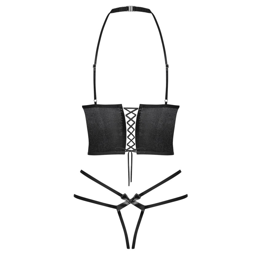 Sexy mezzo corsetto + perizoma Obsessive Delishya set 2 pz.