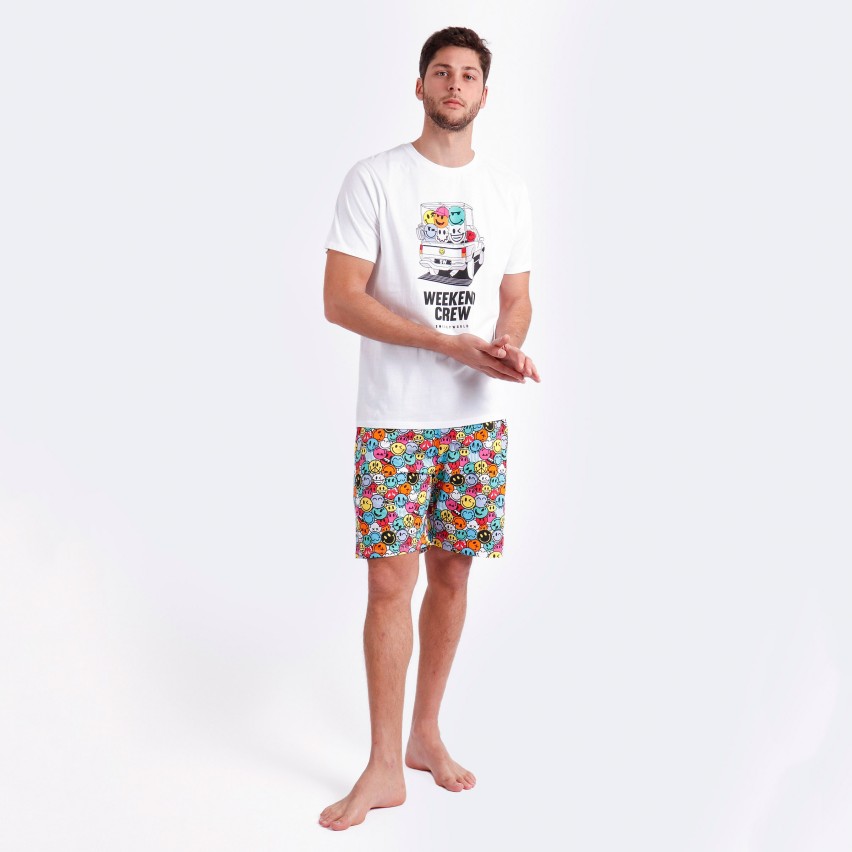 Pigiama uomo estivo Smiley 60992 100% cotone