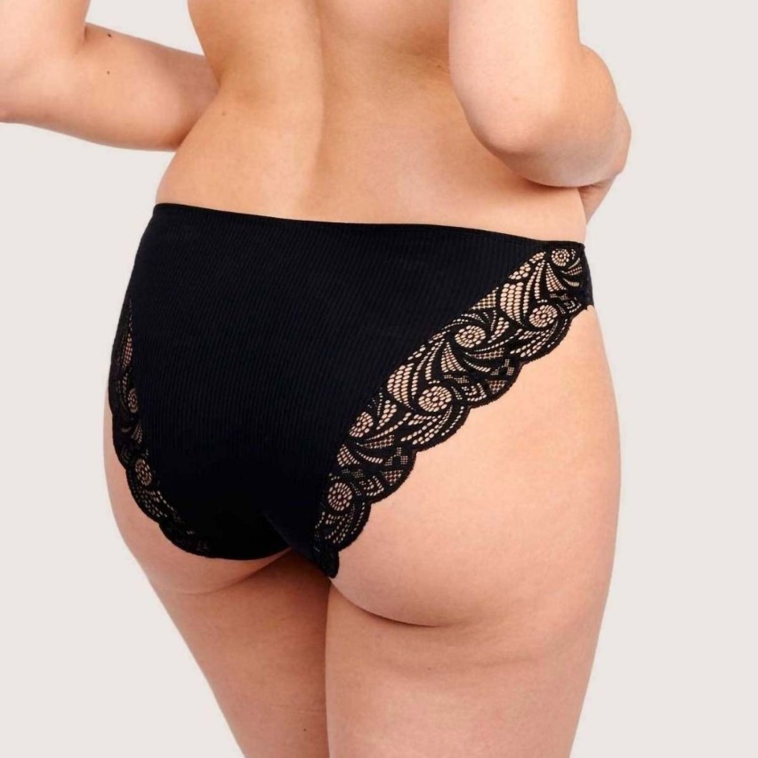 Slip donna a coste con pizzo in microfibra Sans Complexe 60PAF32