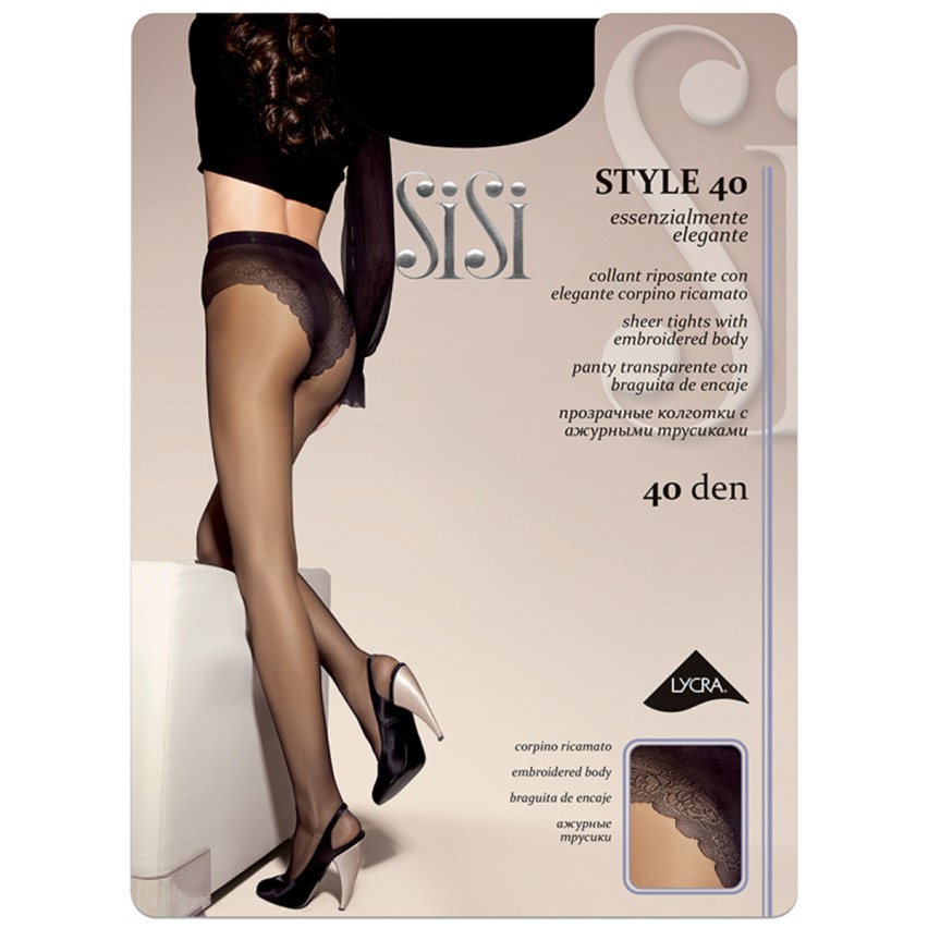 Collant riposante con corpino ricamato Sisi Style 40 den