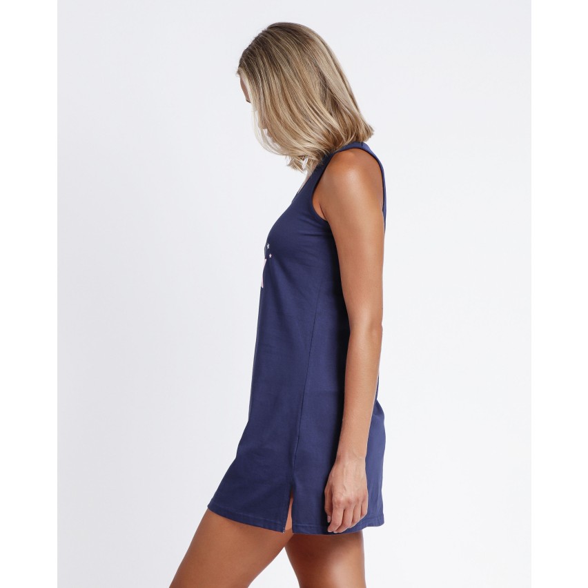 Camicia da notte donna Admas 61100 blu cotone