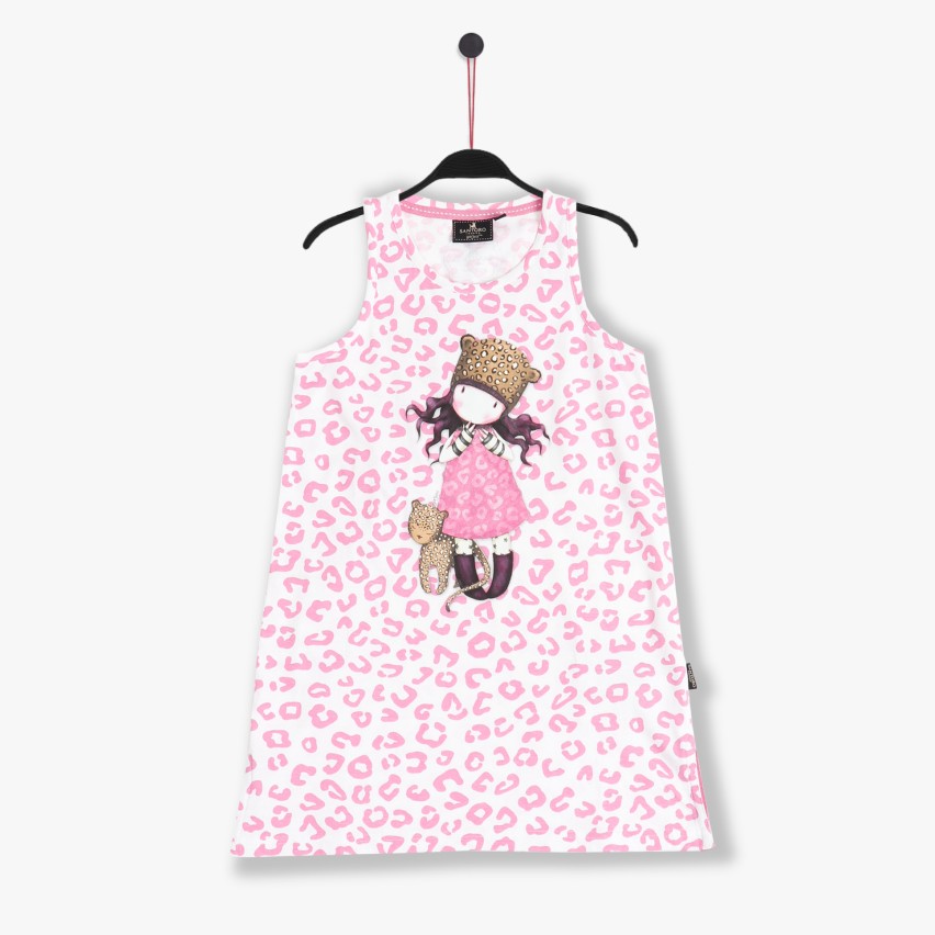 Abitino bambina Santoro Gorjuss 61105 maculato rosa cotone