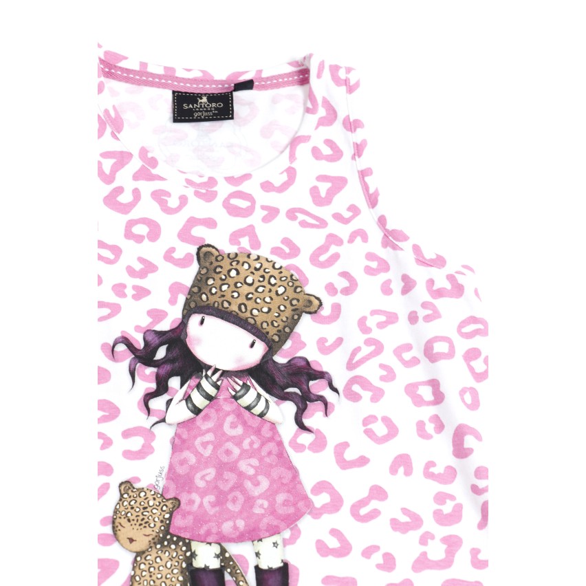 Abitino bambina Santoro Gorjuss 61105 maculato rosa cotone
