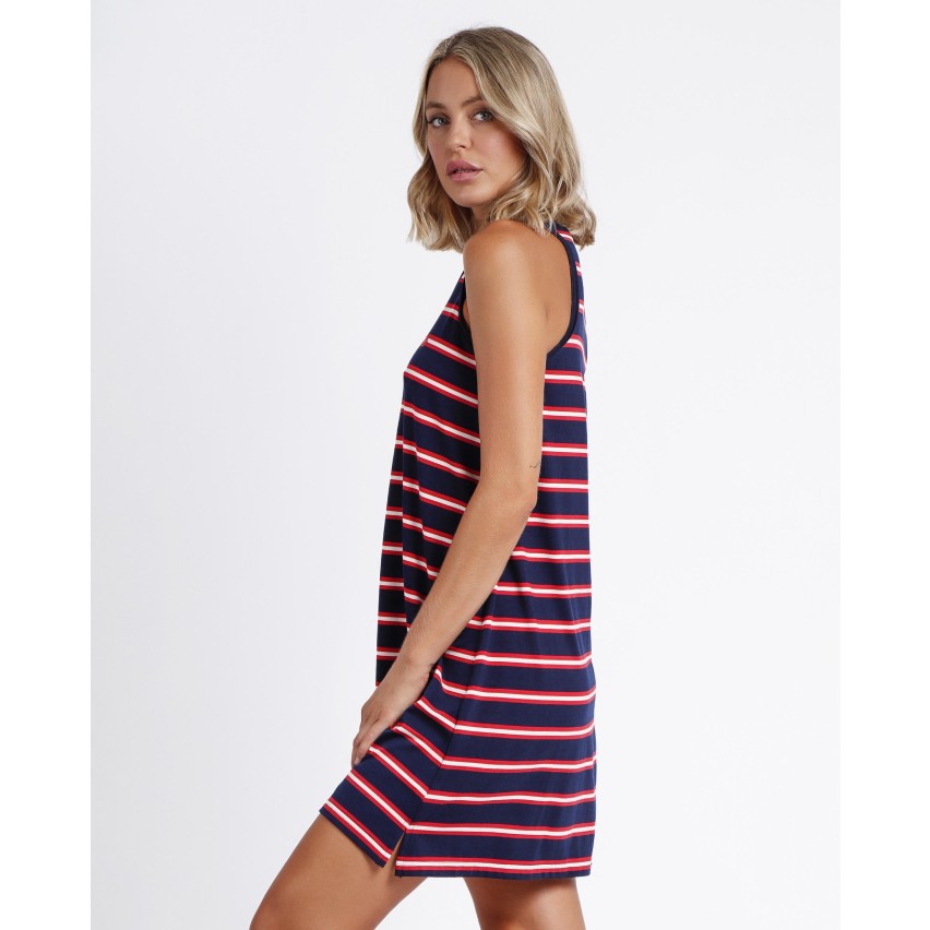 Abitino donna estivo Admas 61116 rigato blu rosso