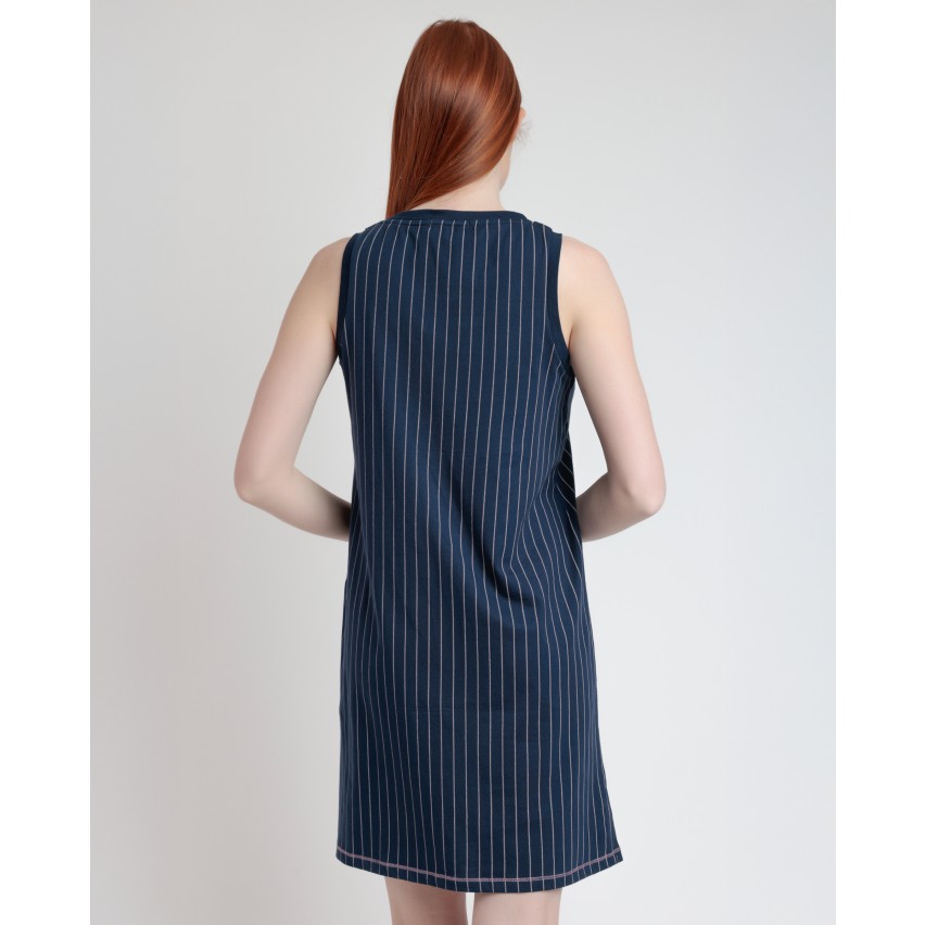Camicia da Notte Donna fantasia gessata 100% cotone Admas 61410