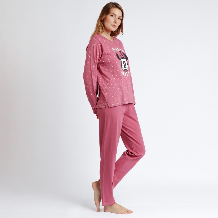 Pigiama donna Disney Minnie 62307 100% cotone pois