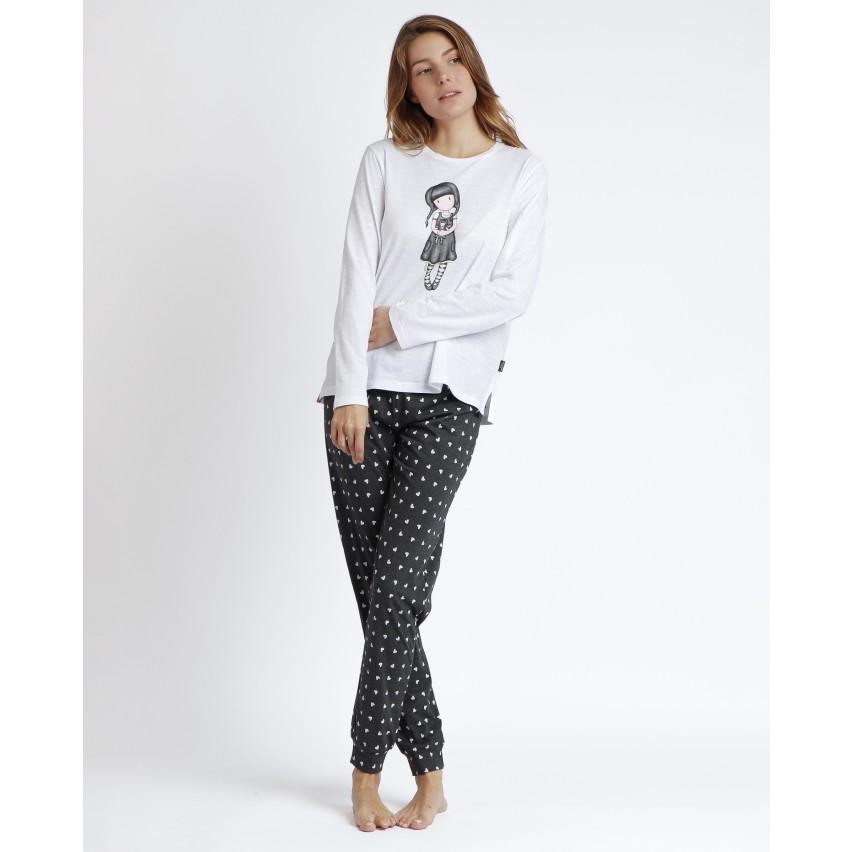 Pigiama donna lungo cotone Mercoledì Addams Santoro 62378