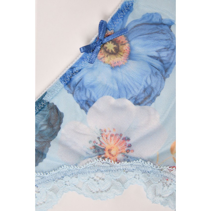 Slip Jadea 6238 a vita bassa celeste + latte floreali in cotone elasticizzato 2 pz