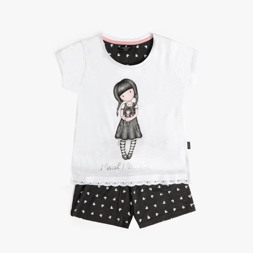 Pigiama bimba corto estivo bambolina Addams Santoro 62401 