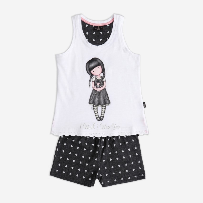 Pigiama bimba estivo cotone Mercoledì Addams Santoro 62402