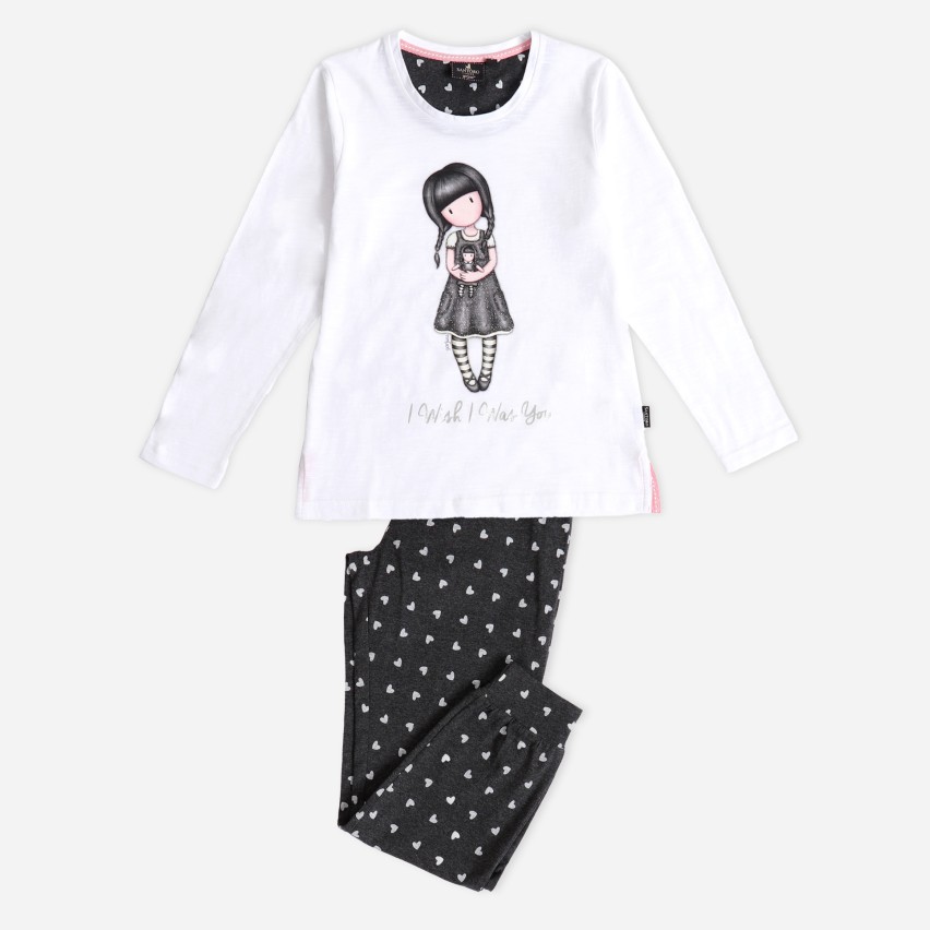 Pigiama bimba lungo cotone Mercoledì Addams Santoro 62403