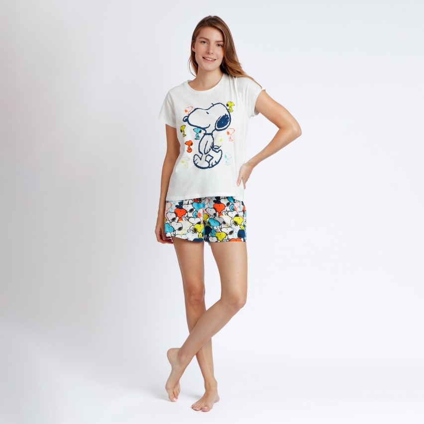 Pigiama donna estivo Aznar 62432 Snoopy 100% cotone