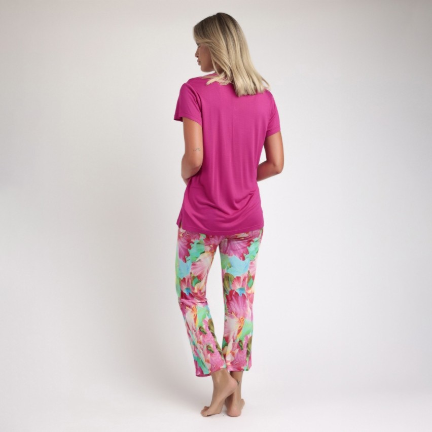 Pigiama donna fantasia tropicale viscosa Admas