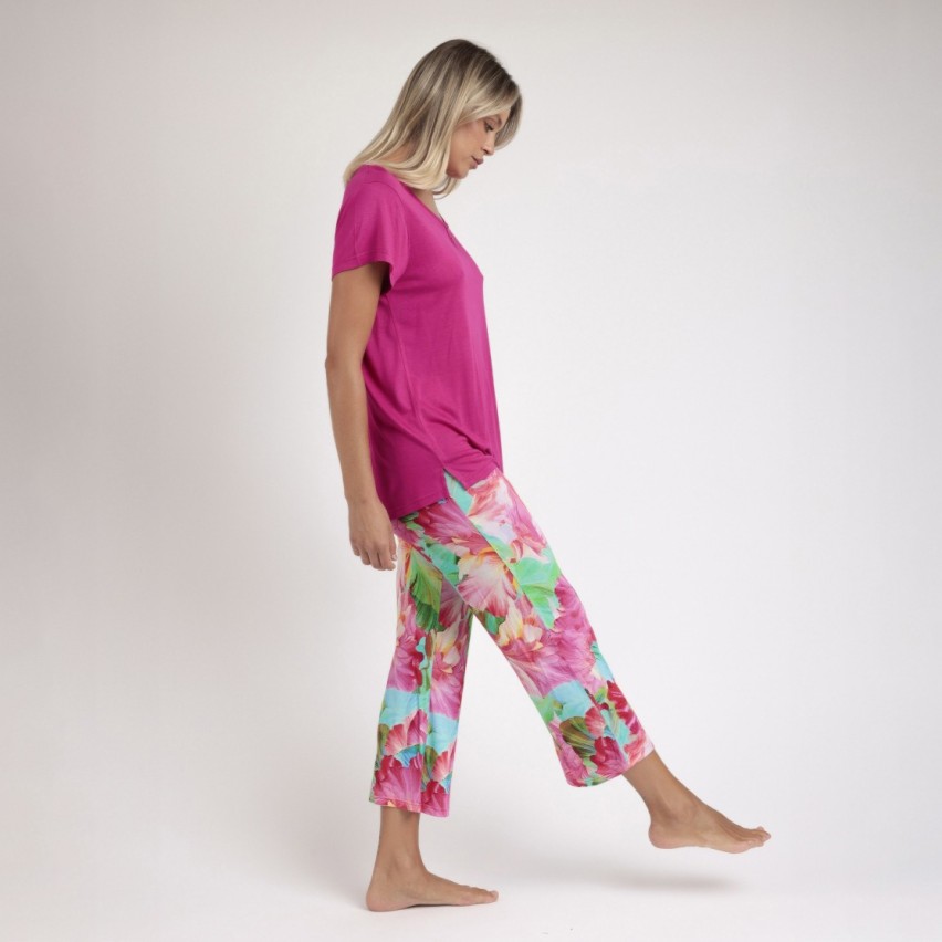 Pigiama donna fantasia tropicale viscosa Admas