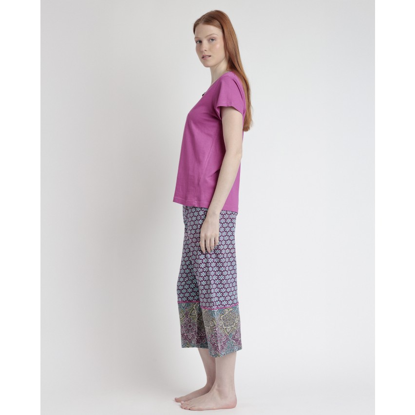 Pigiama Donna 100% Cotone pantalone capri Admas 63065