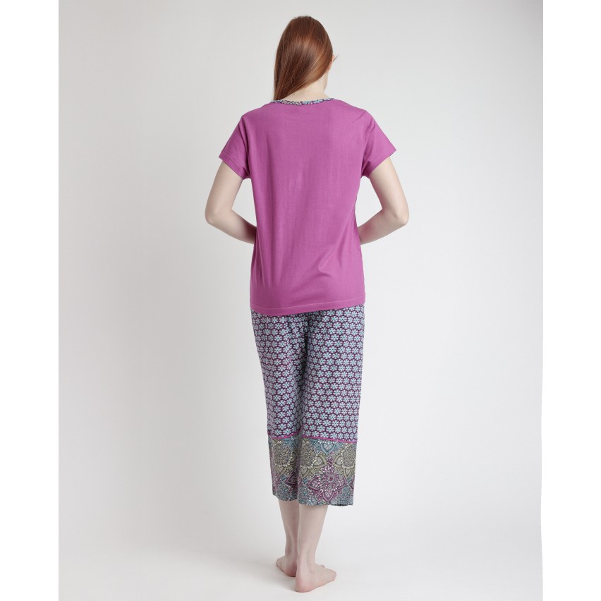 Pigiama Donna 100% Cotone pantalone capri Admas 63065