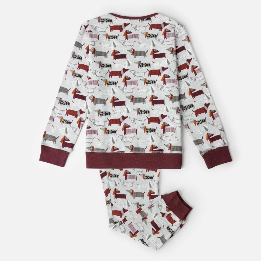 Pigiama bambina caldo cotone con bassotti Admas 63354