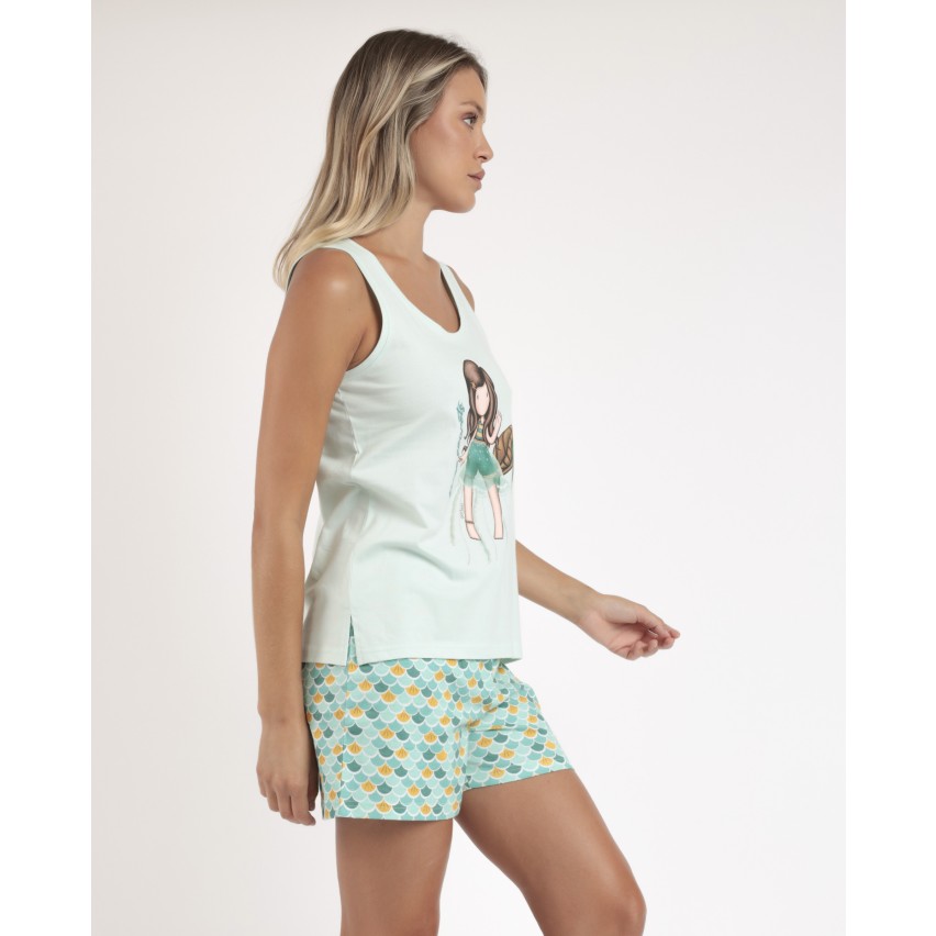 Pigiama Estivo Donna 100% cotone con tartaruga Santoro 63381
