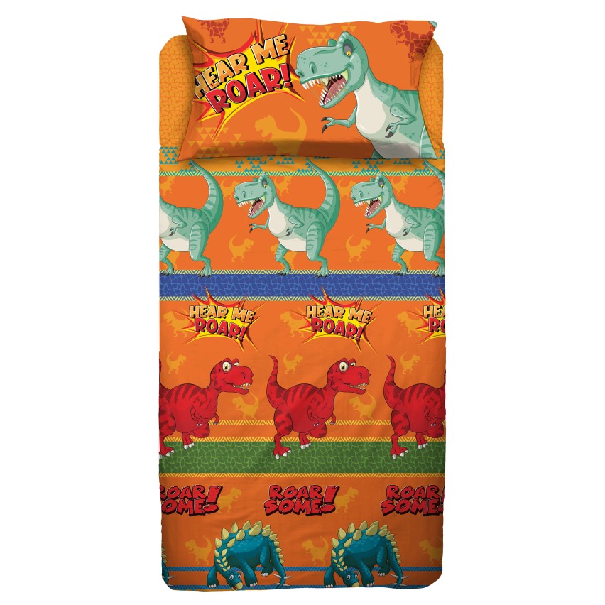 Completo Letto in cotone 1 Piazza Hermet Dinosaurs 