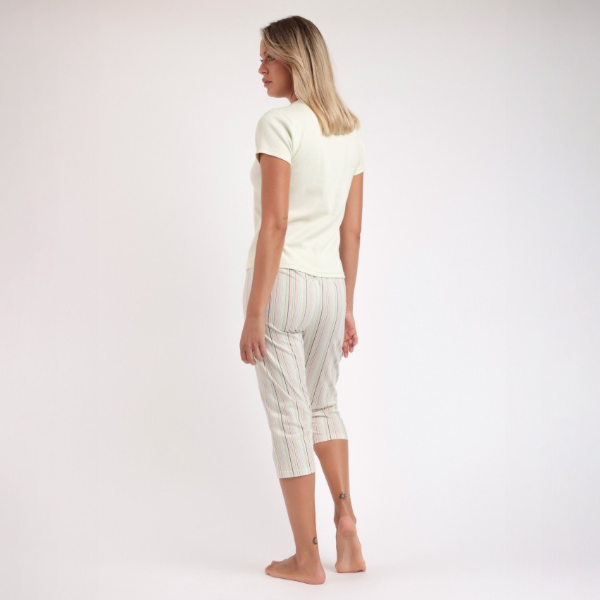 Pigiama Donna in cotone elasticizzato pantalone capri Admas 63568