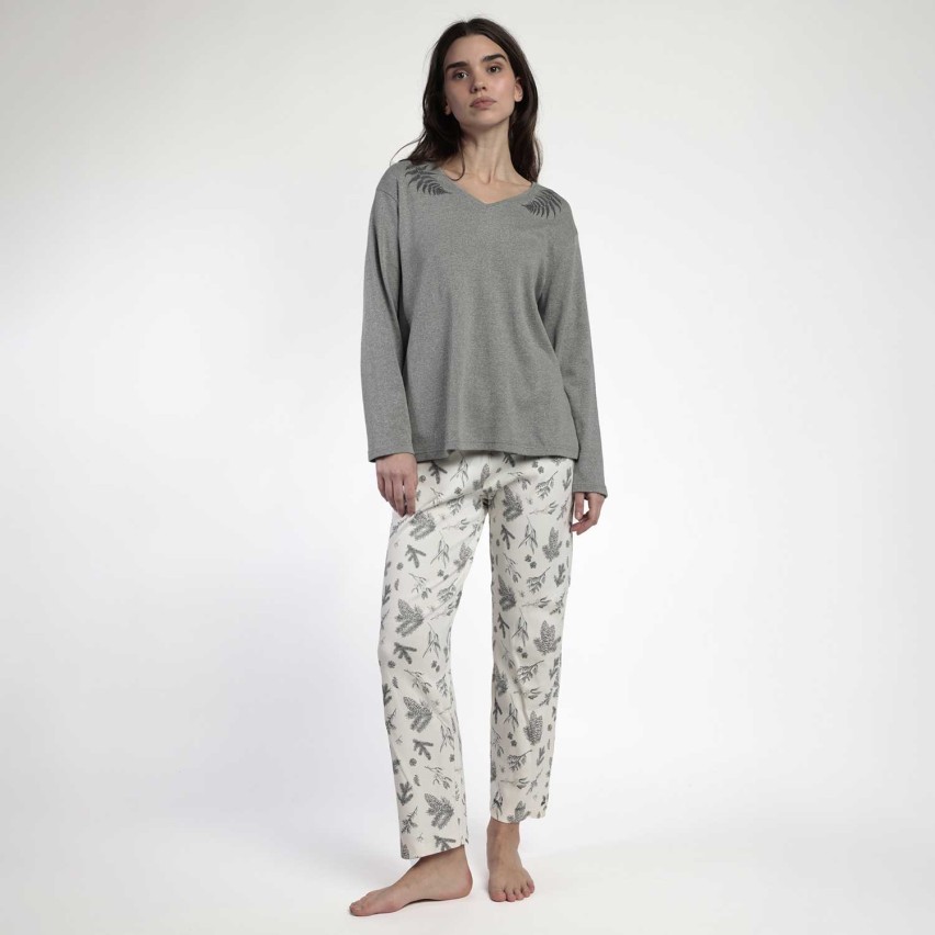 Pigiama donna scollo V in caldo cotone Admas 63591