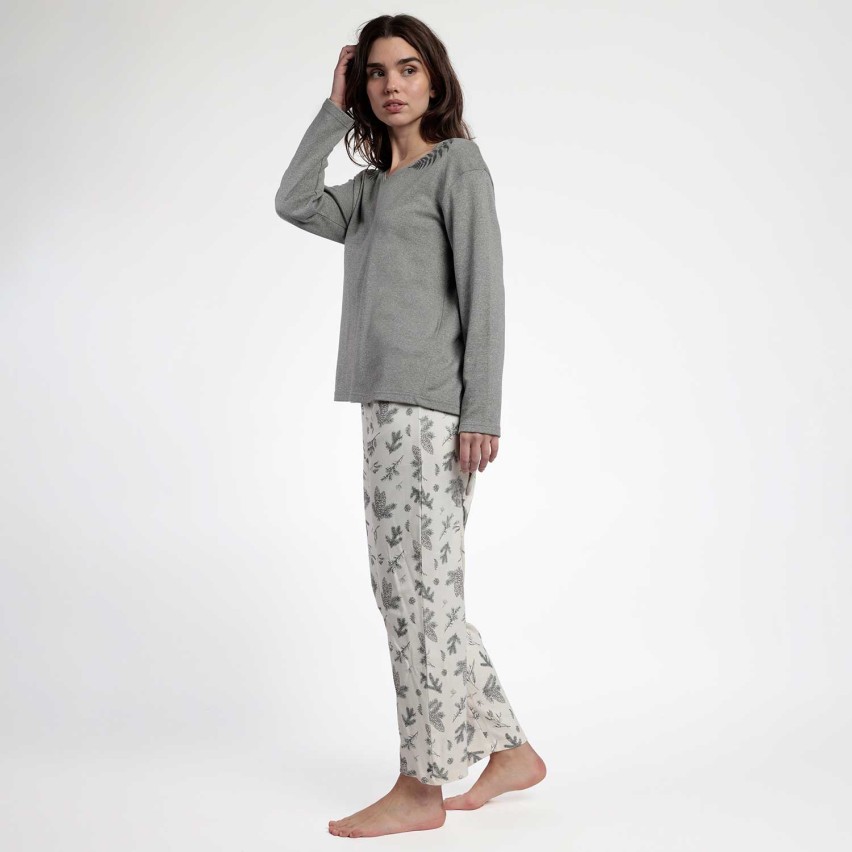 Pigiama donna scollo V in caldo cotone Admas 63591